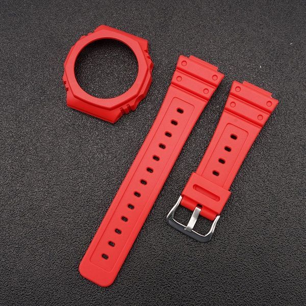 Ремінець + безель (рант) для Casio G-Shock GA-2100 Red SI 1051-0814 фото