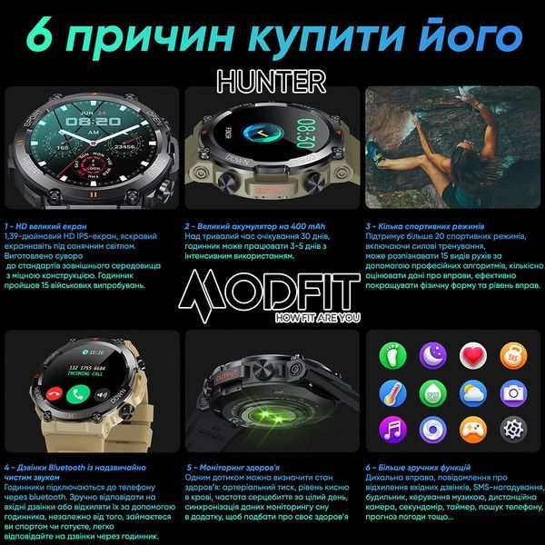 Modfit Hunter Army Green 36 мм. 1077-0209 фото