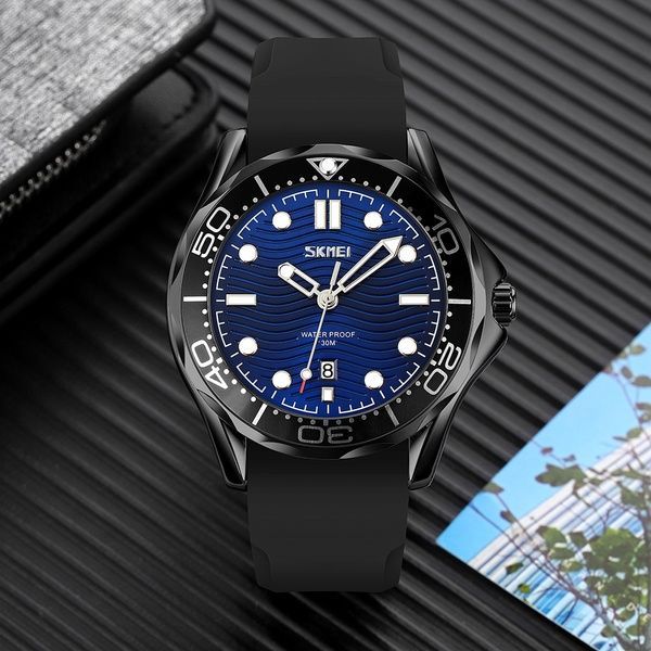 Skmei 9276PBKBU Black-Blue Silicone Strap 1080-1553 фото
