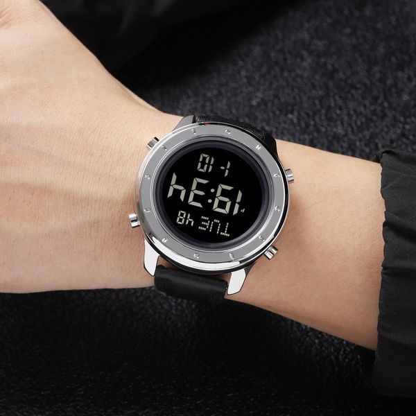 Skmei 1864LSIBK Silver-Black Leather 1080-2029 фото