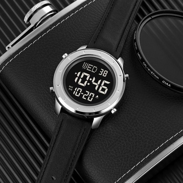 Skmei 1864LSIBK Silver-Black Leather 1080-2029 фото