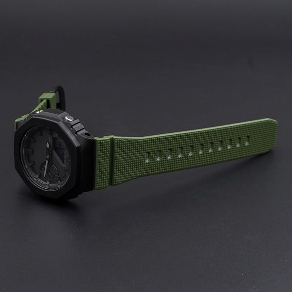 Ремінець для Casio G-Shock GM-2100 GA2100/2110 Army Green Silver 1051-0847 фото