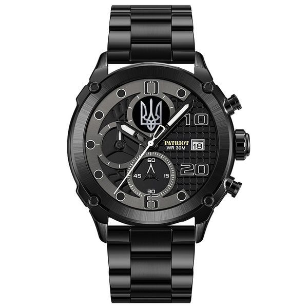 Patriot 016 Тризуб срібло Black-Black Steel 1201-0388 фото