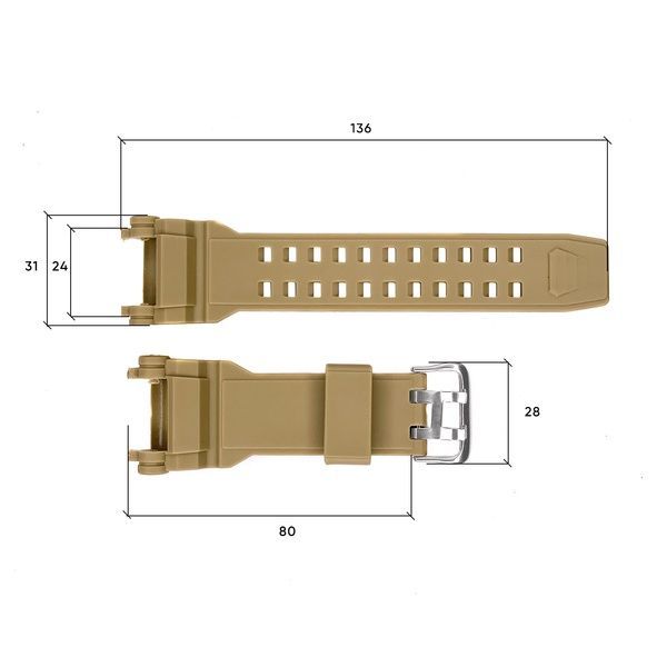 Ремінець для годинника Skmei 1343KH Khaki 1051-0532 фото