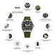 Awarder Embroidery Silver-Army Green Khaki Automatic 10ATM 1202-0030 фото 2