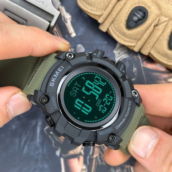 Skmei 1356AG Army Green + Compass 1080-0904 фото