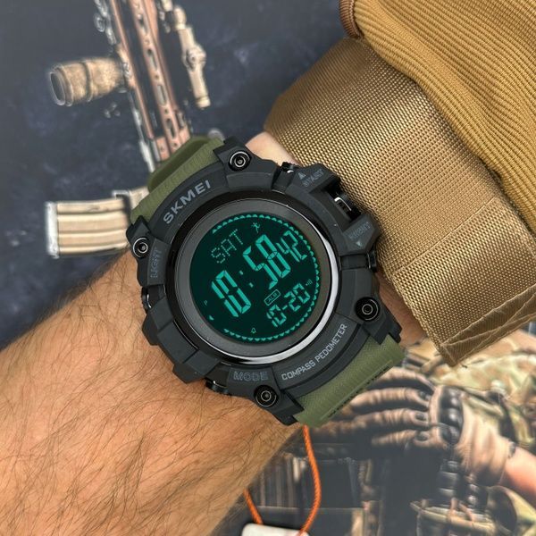 Skmei 1356AG Army Green + Compass 1080-0904 фото