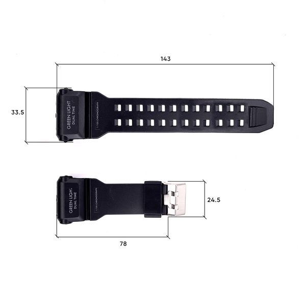 Ремінець для годинника Skmei 1520BK Black 1051-0520 фото