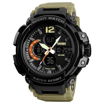 Skmei 1343 Black-Khaki Wristband 1080-0084 фото
