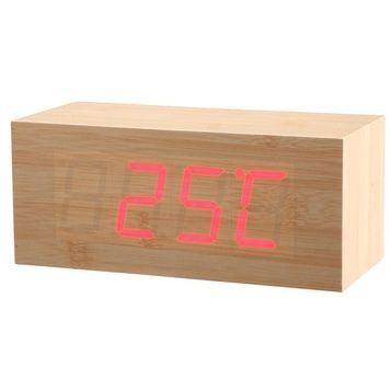 Електронний настільний годинник під дерево 1298 (підсвітка: червоний) 6VST/1298r фото