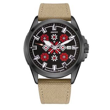 Awarder Embroidery Black-Red Khaki Automatic 10ATM 1202-0032 фото