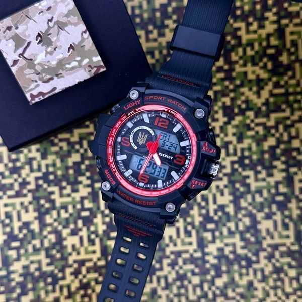 Patriot 012BKRDUAGD Тризуб золото Чорні з червоним + Коробка 1201-0190 фото