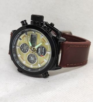 Годинник наручний AMST AM3003-1 Brown-Black, шкіряний ремінець 6M/AM3003-1B фото
