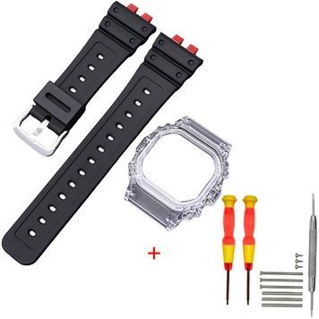 Ремінець + безель (рант) для Casio G-Shock GMW-B5000 Red-Black Transp SI 1051-0918 фото