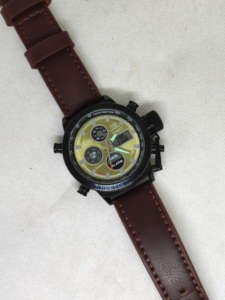 Годинник наручний AMST AM3003-1 Brown-Black, шкіряний ремінець 6M/AM3003-1B фото
