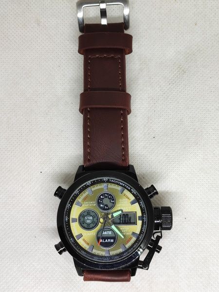 Годинник наручний AMST AM3003-1 Brown-Black, шкіряний ремінець 6M/AM3003-1B фото