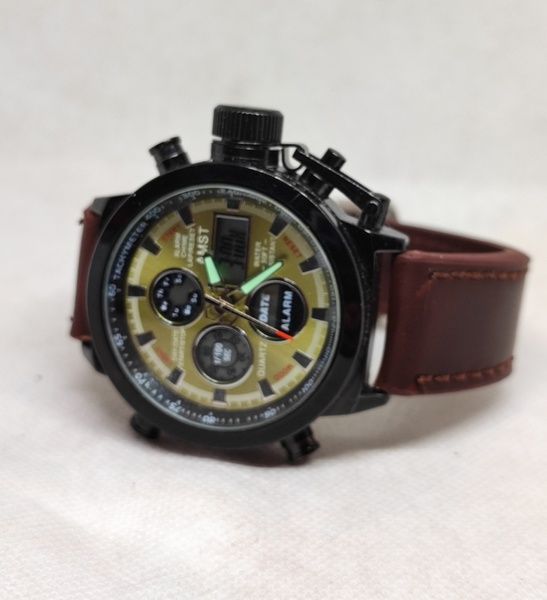 Годинник наручний AMST AM3003-1 Brown-Black, шкіряний ремінець 6M/AM3003-1B фото