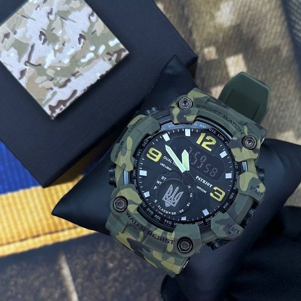 Patriot 004CMGRUASI Тризуб срібло Зелений камуфляж + Коробка. 1201-0140 фото