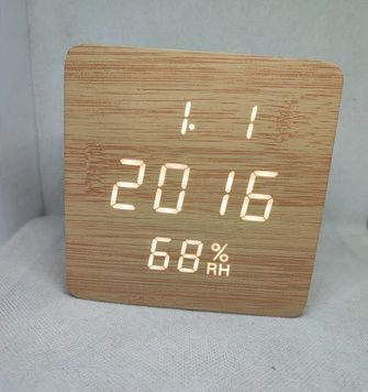 Электронные часы LED Wooden Clock VST-872S Бежевий тепло білого коліру 6VST/872S фото