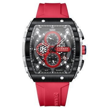 Curren 8442 Silver-Black-Red 1008-0404 фото