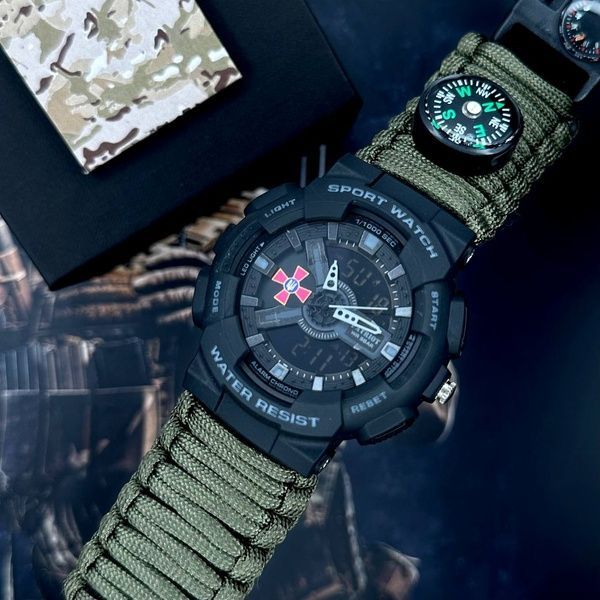 Patriot 005BKSU ЗСУ Чорні Паракордовий ремінець Army Green + Коробка 1201-0322 фото