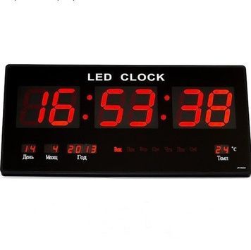 Настінний годинник Led з підсвіткою 3615 red, Електронний годинник, будильник, настільний годинник 6НЧ/3615r фото