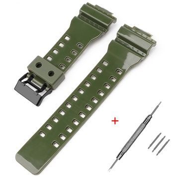 Ремінець для Casio G-Shock GA-100/110/120 Army Green-Glossy BK 1051-1181 фото