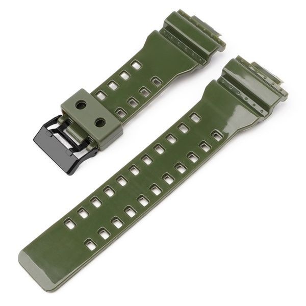 Ремінець для Casio G-Shock GA-100/110/120 Army Green-Glossy BK 1051-1181 фото