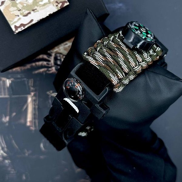 Patriot 005BKSU ЗСУ Чорні Паракордовий ремінець Camo Green+ Коробка. 1201-0324 фото