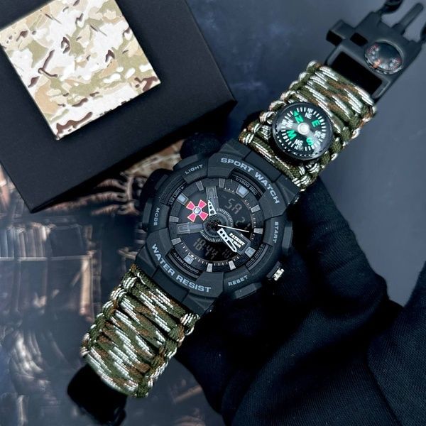 Patriot 005BKSU ЗСУ Чорні Паракордовий ремінець Camo Green+ Коробка. 1201-0324 фото