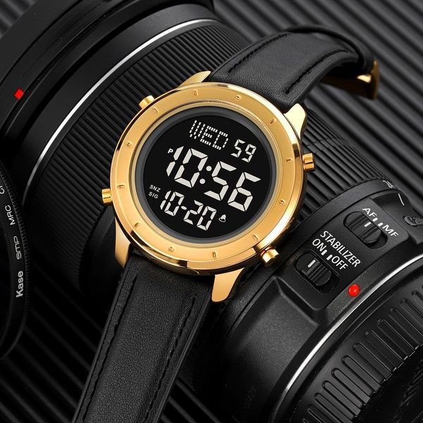 Skmei 1864LGDBK Gold-Black Leather SALE 1080-1172 фото