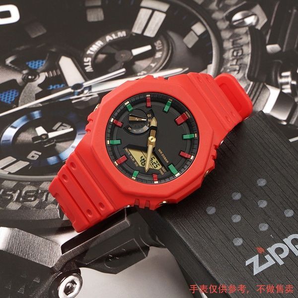 Ремінець + безель (рант) для Casio G-Shock GA-2100/GA-2110 Red Black 1051-0815 фото
