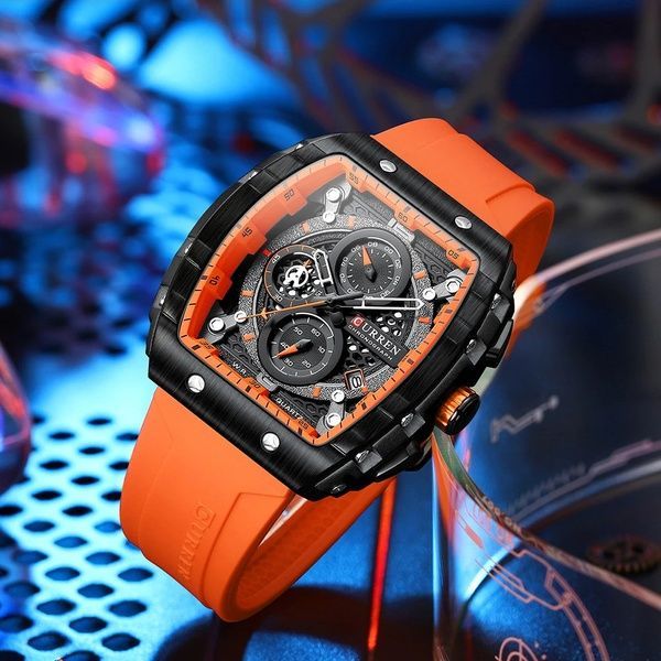 Curren 8442 Black-Orange 1008-0405 фото
