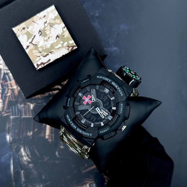 Patriot 005BKSU ЗСУ Чорні Паракордовий ремінець Camo Green+ Коробка. 1201-0324 фото