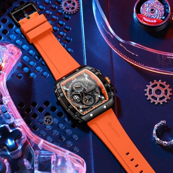 Curren 8442 Black-Orange 1008-0405 фото