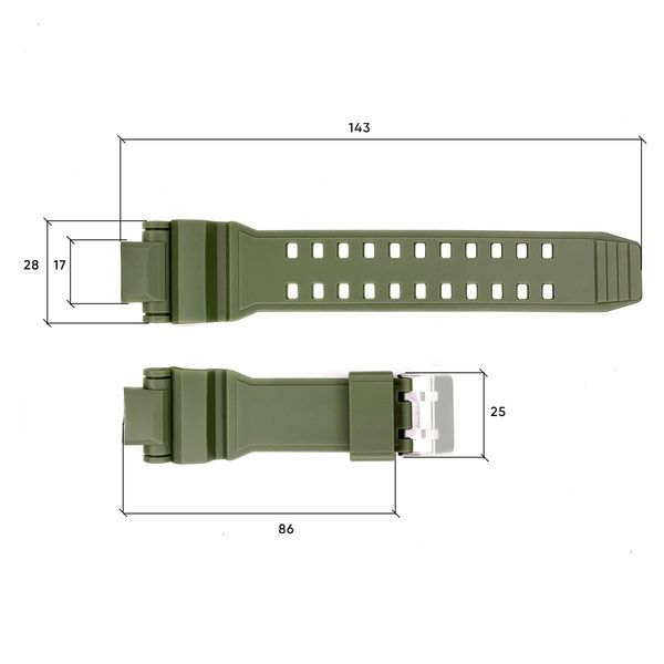 Ремінець для годинника Skmei 1617AG Army Green 1051-0525 фото