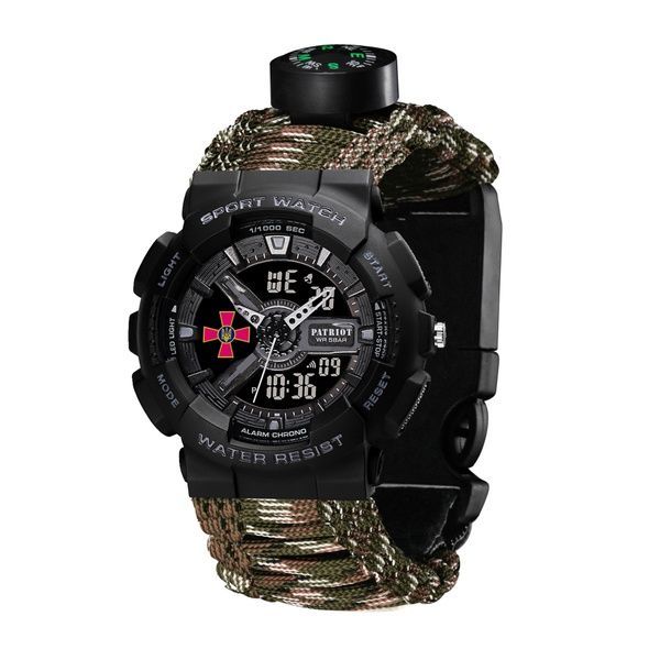 Patriot 005BKSU ЗСУ Чорні Паракордовий ремінець Camo Green+ Коробка. 1201-0324 фото