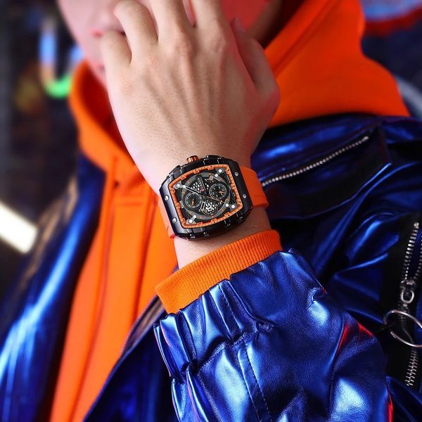 Curren 8442 Black-Orange 1008-0405 фото