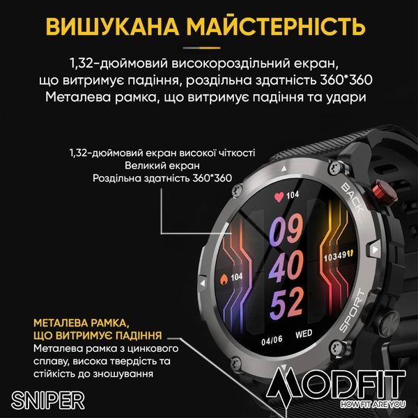 Modfit Sniper Black-Silver 36 мм. 1077-0217 фото