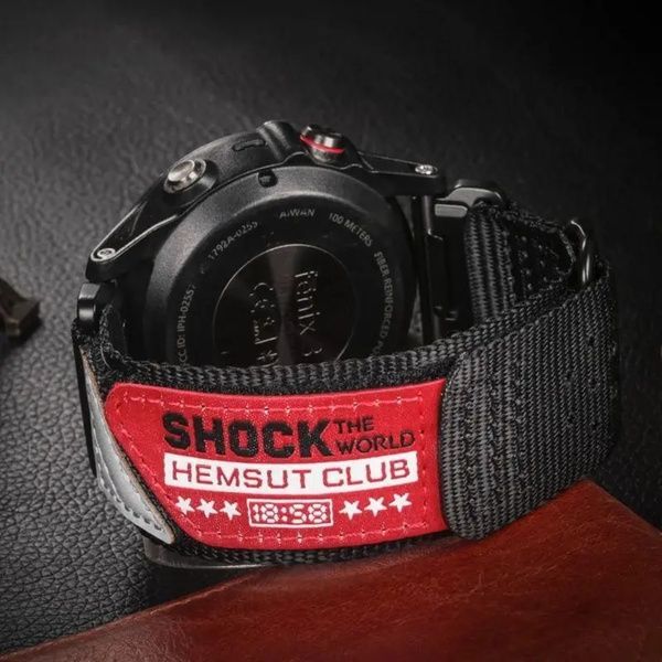 Ремінець для годинника Hemsut HGA142 Shock the world Garmin Black 22 mm 1051-1279 фото