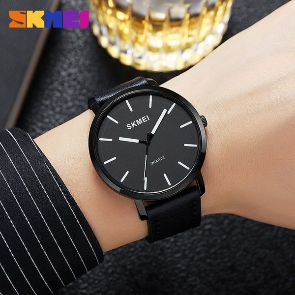 Skmei 1984LBK Black-leather belt 1080-2363 фото