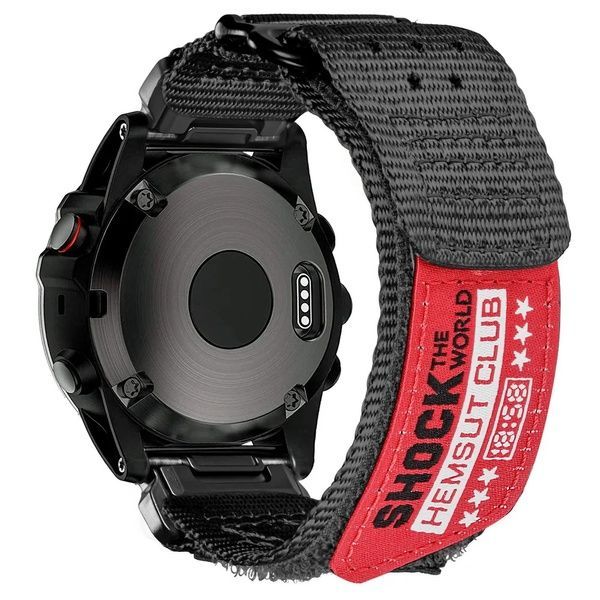 Ремінець для годинника Hemsut HGA142 Shock the world Garmin Black 22 mm 1051-1279 фото
