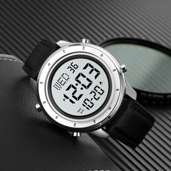 Skmei 1864LSIWT Silver-White Leather 1080-2030 фото
