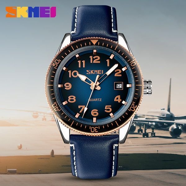 Skmei 9232LRGBU Rose-Gold Blue Leather 1080-1662 фото