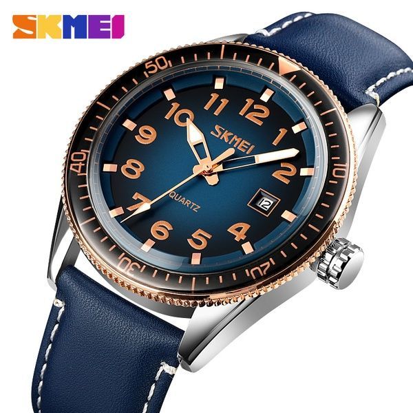 Skmei 9232LRGBU Rose-Gold Blue Leather 1080-1662 фото