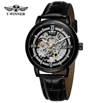 Forsining 8173 All Black-Silver Leather 1059-0221 фото