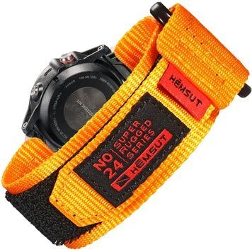 Ремінець для годинника Hemsut HS121 Super Strong Nylon Garmin Orange 20 mm 1051-1317 фото