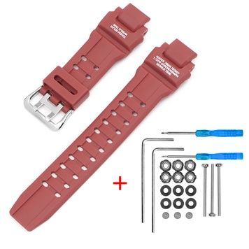 Ремінець для Casio G-Shock GW-A1000/GW-4000/GA-1000 Red Silver 1051-1117 фото