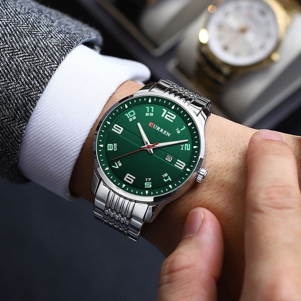 Curren 8411 Silver-Green 1008-0354 фото