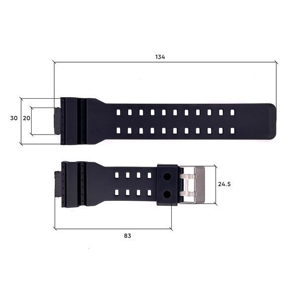 Ремінець для годинника Skmei 1688BK Black 1051-0515 фото